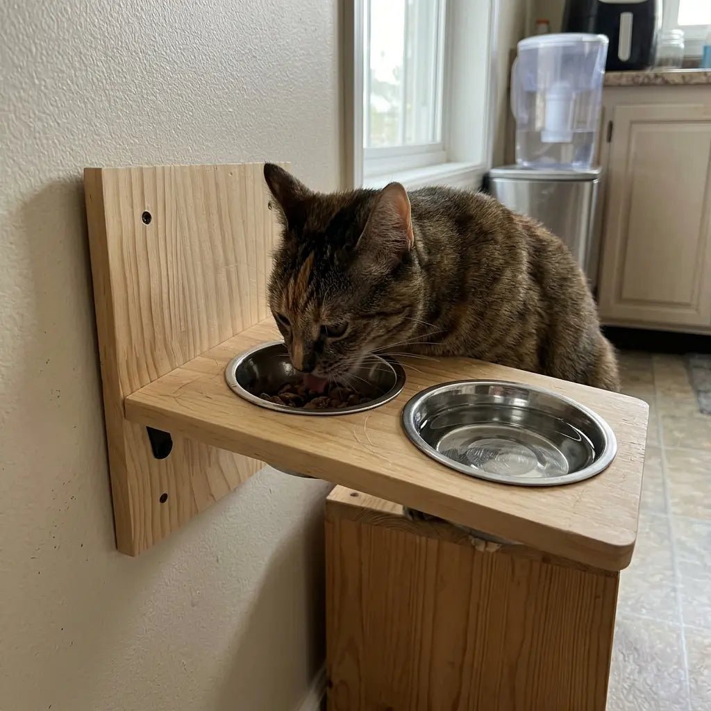 Katze erhöht füttern: die Futterstation für deine Katzenwand - Sweetypaws.com