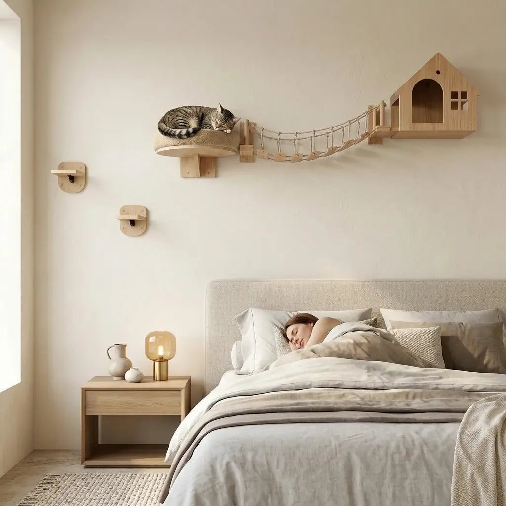 Katze im Schlafzimmer: eigener Schlafplatz statt gemeinsames Bett - Sweetypaws.com