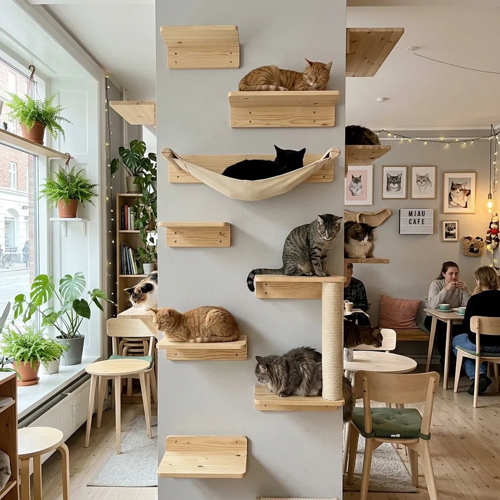 Katzenpension und Katzencafé einrichten: Ideen für Klettern & Rückzug - Sweetypaws.com