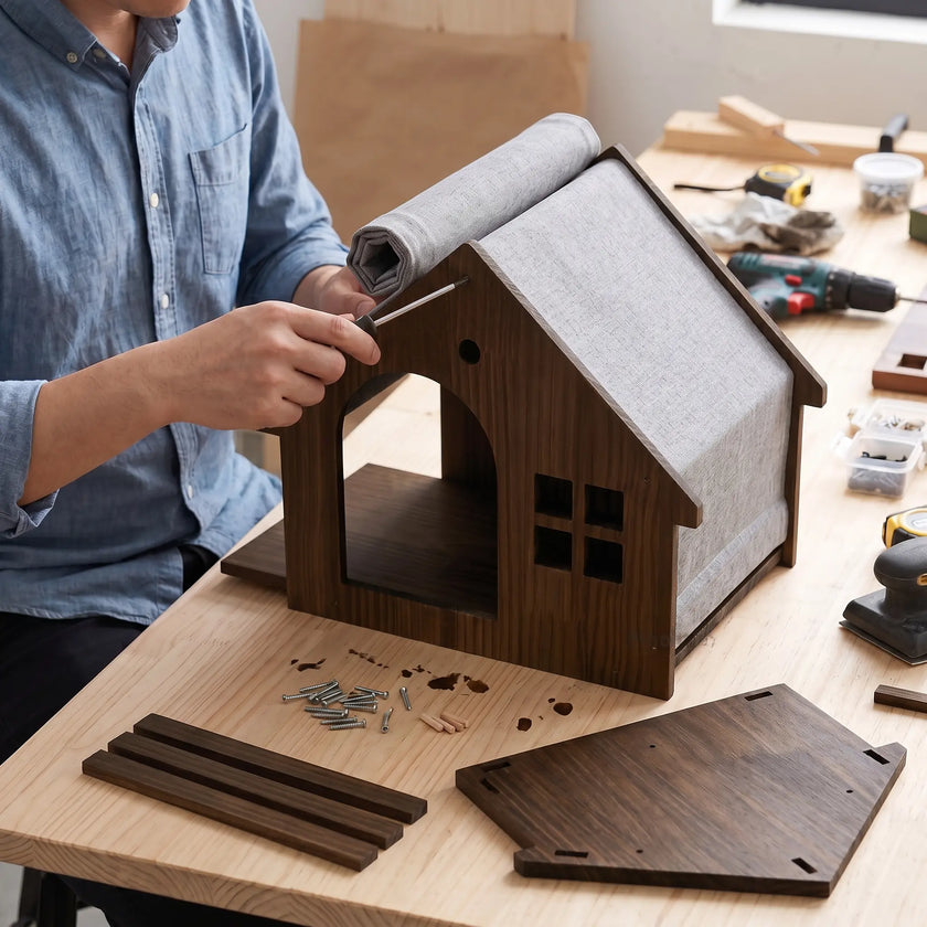 Sweetypaws Holzelemente DIY Bausatz — Montagematerial und Kiefernholz