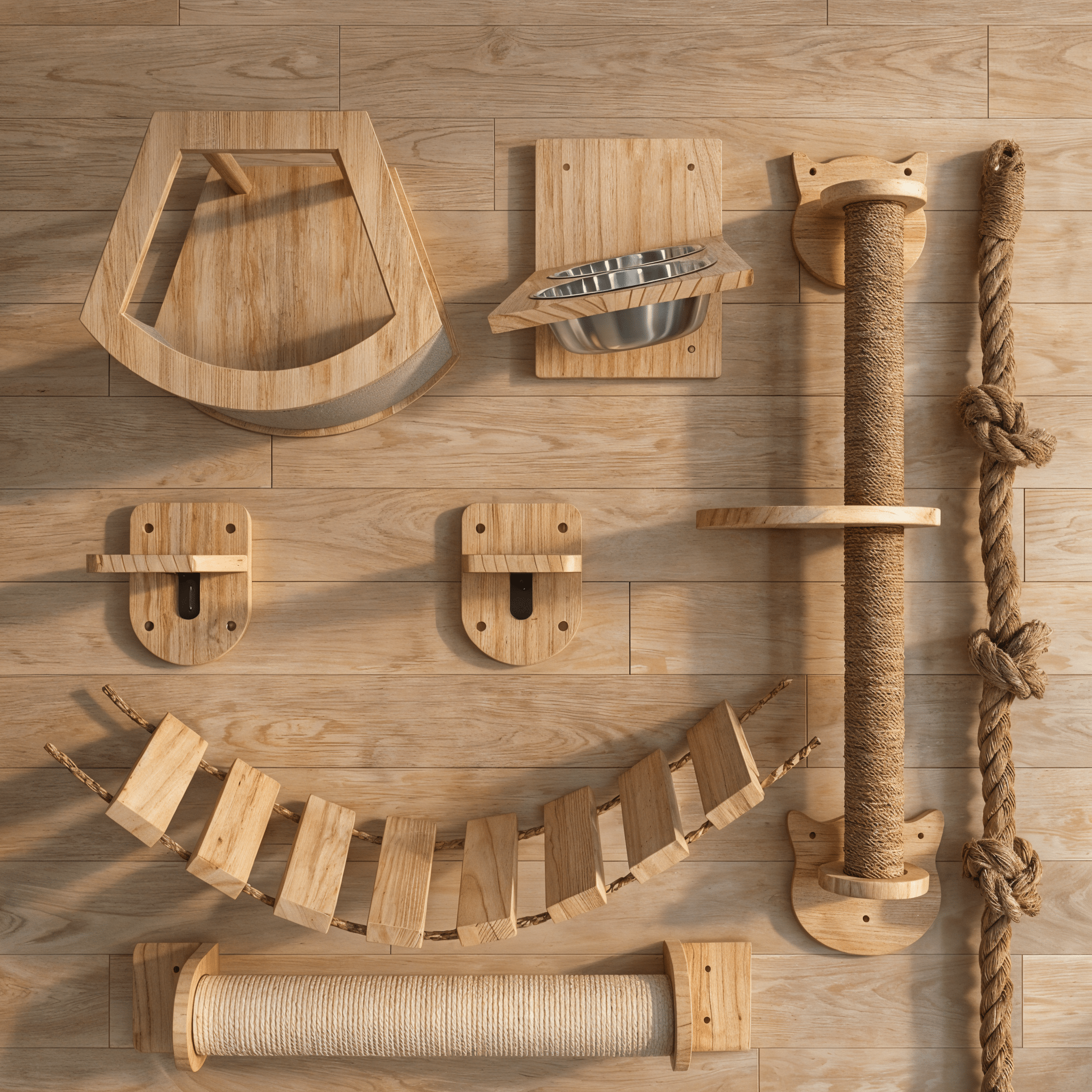 Cat Patio Set - Cat climbing wall set for patio - Sweetypaws.com