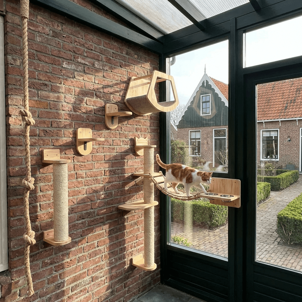 Cat Patio Set - Cat climbing wall set for patio - Sweetypaws.com