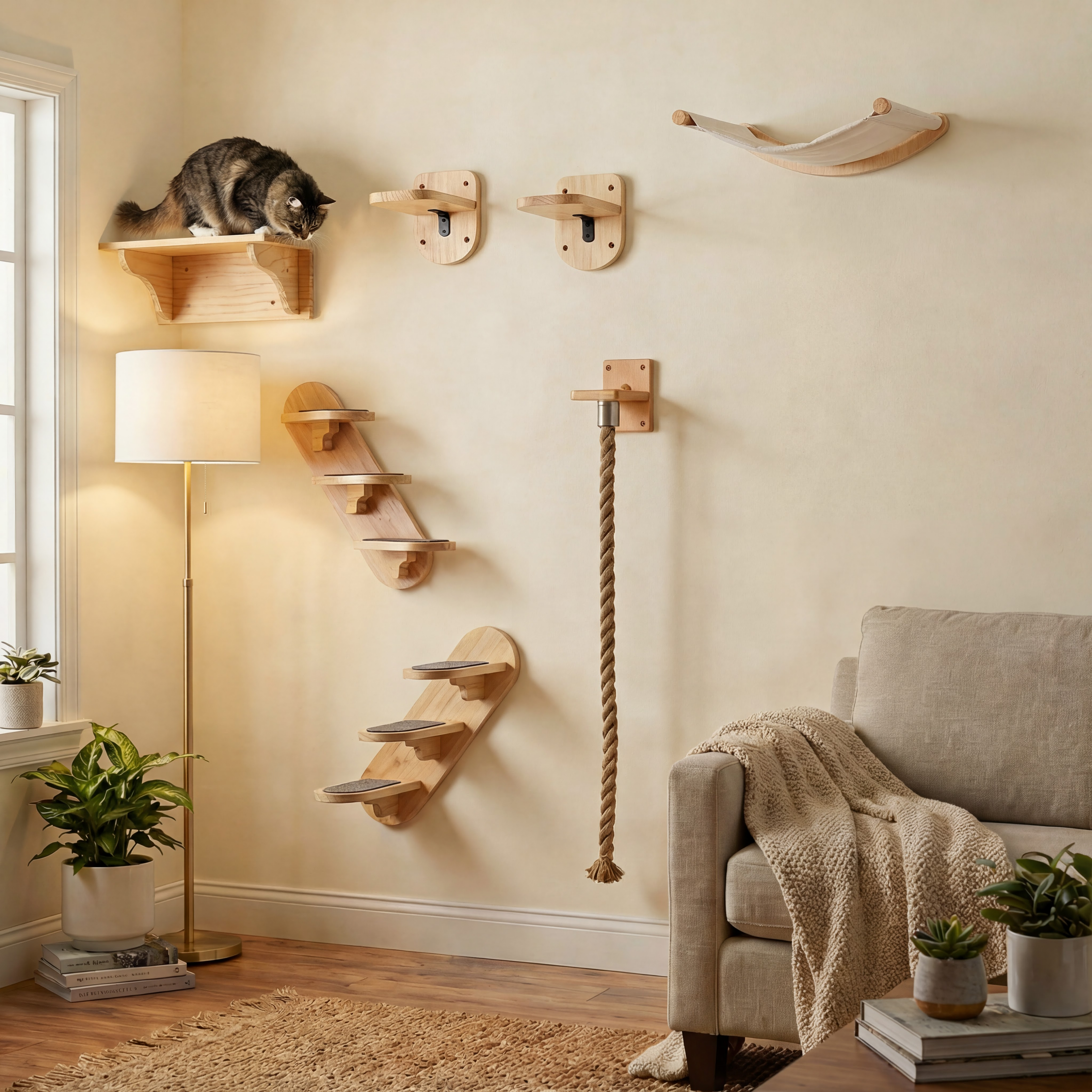 Vertical Climber Bundle – Cat Wall Set for Tall Walls
