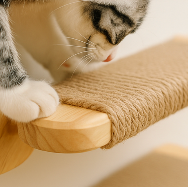 katzen-kletterwand-treppe-detail-mit-katze
