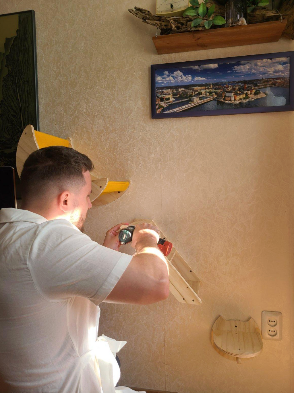 katzen-kletterwand-wandtreppe-montage-an-der-wand