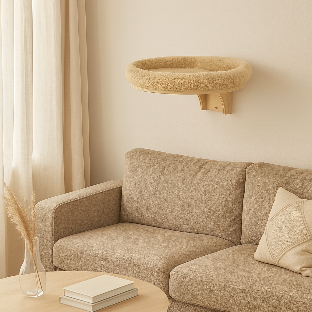 katzen-wandbett-stoff-holz-wohnzimmer