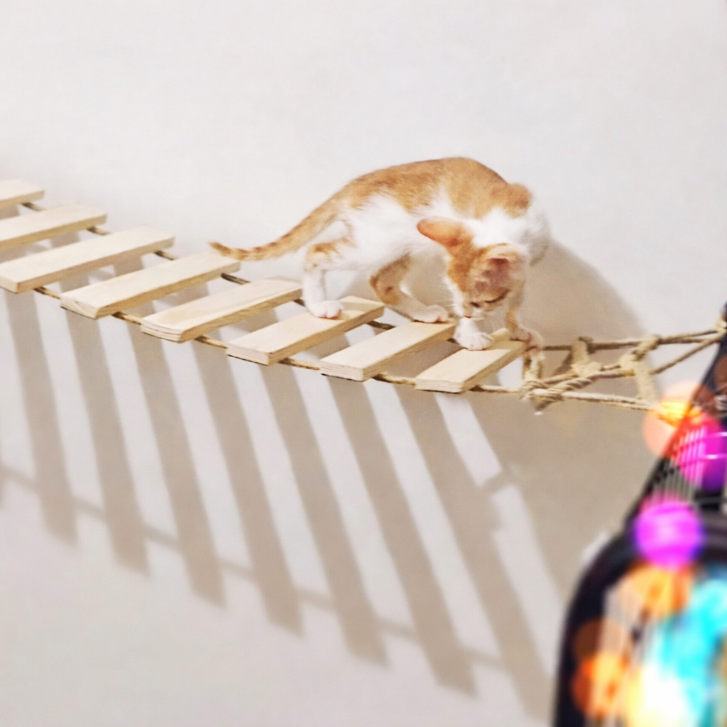 katzen-wandparkour-haengebruecke-holz-50cm-mit-katze-wohnambiente