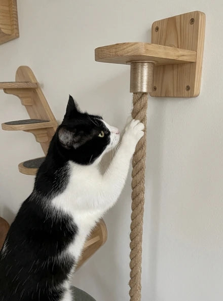Vertikales Klettermöbel für Katzen zur Wandmontage an hohen Wänden