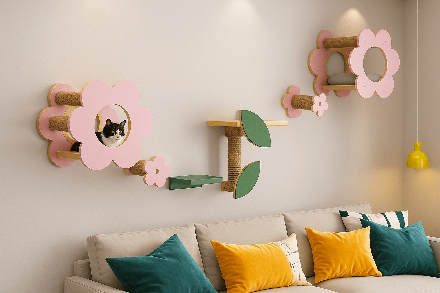 Special Bloomy Catwall Set - Original & Unique - Sweetypaws.com