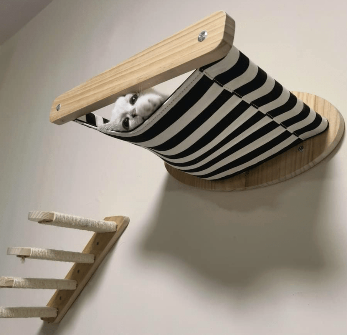 Striped Cat Hammock - Sweetypaws Catwall Elements - Sweetypaws.com