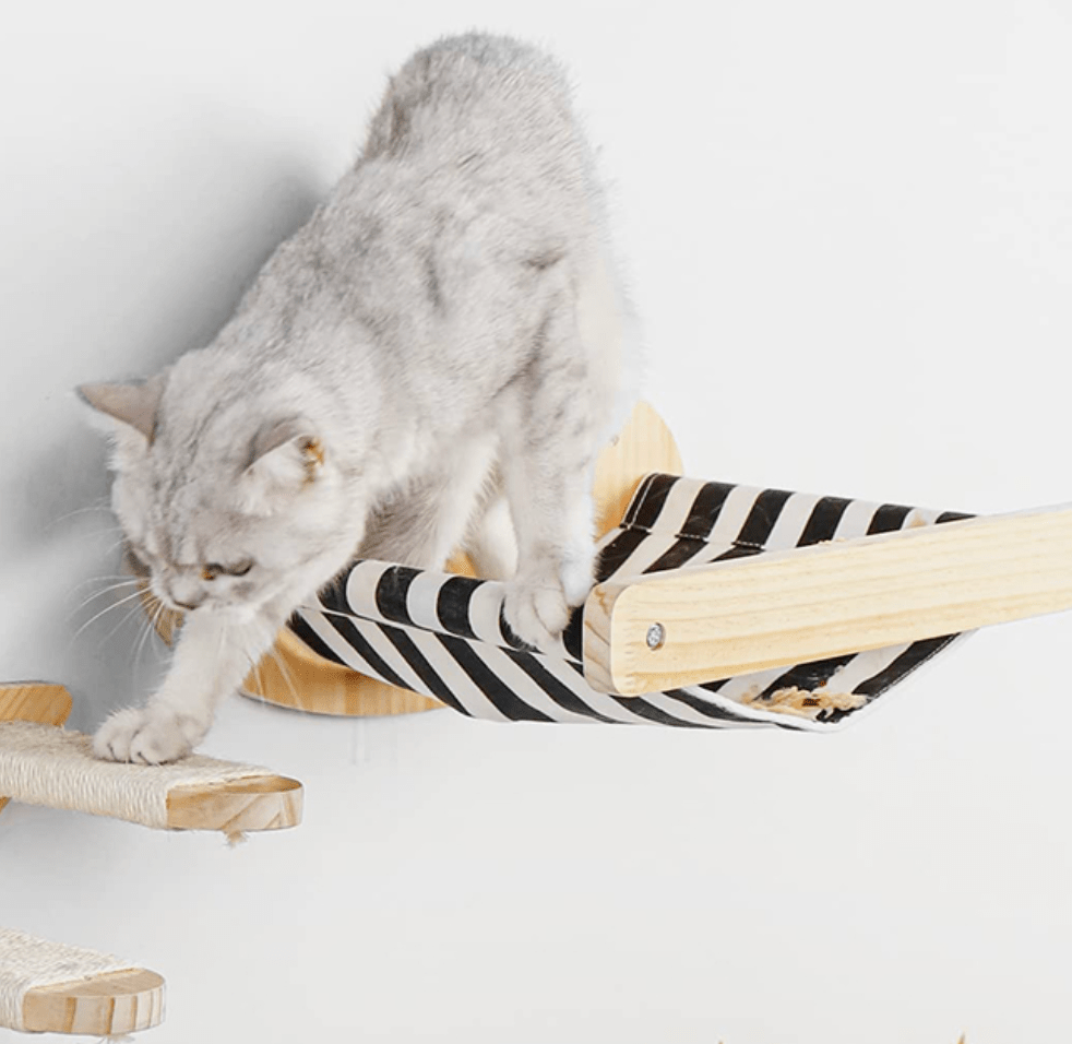 Striped Cat Hammock - Sweetypaws Catwall Elements - Sweetypaws.com